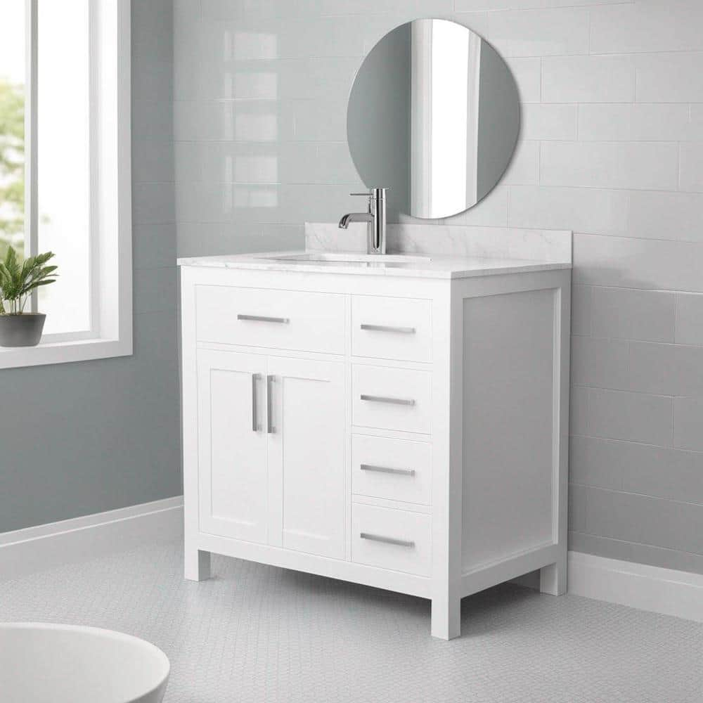 Wyndham Collection Beckett 36 in. W x 22 in. D x 35 in. H Single Sink ...