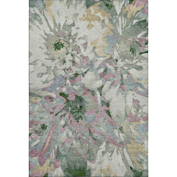 Mayfield Premium Machine Washable Abstract AMF2340 Sage 10 ft. x 14 ft. Area Rug