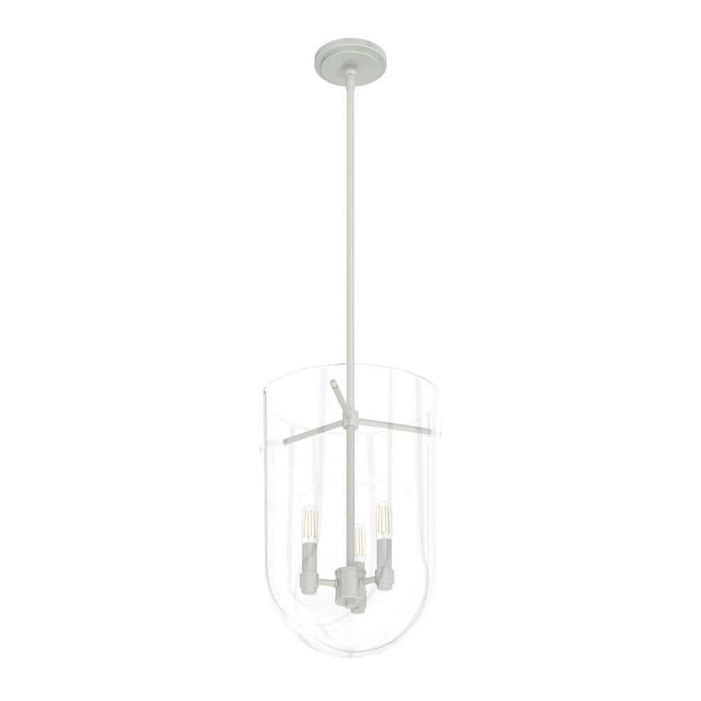 Sacha Brushed Nickel 16" Modern LED Pendant Light with Clear Glass