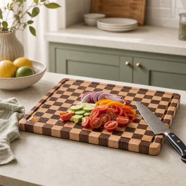 Wudkey Acacia Wood Cutting Board 16.5 in. x 11.6 in. Rectangular