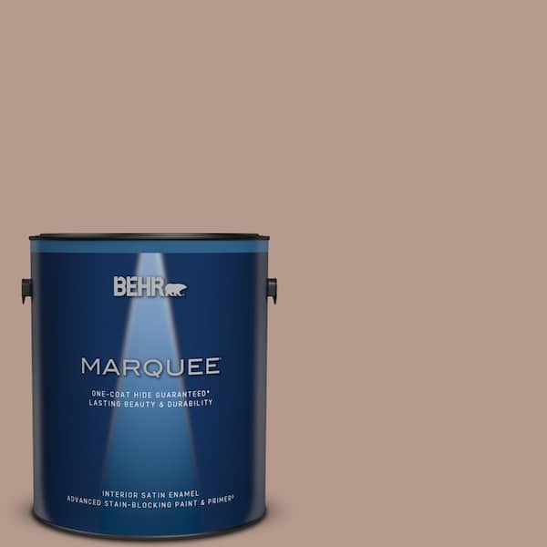 BEHR MARQUEE 1 gal. #MQ1-55 Lite Cocoa One-Coat Hide Satin Enamel Interior Paint & Primer