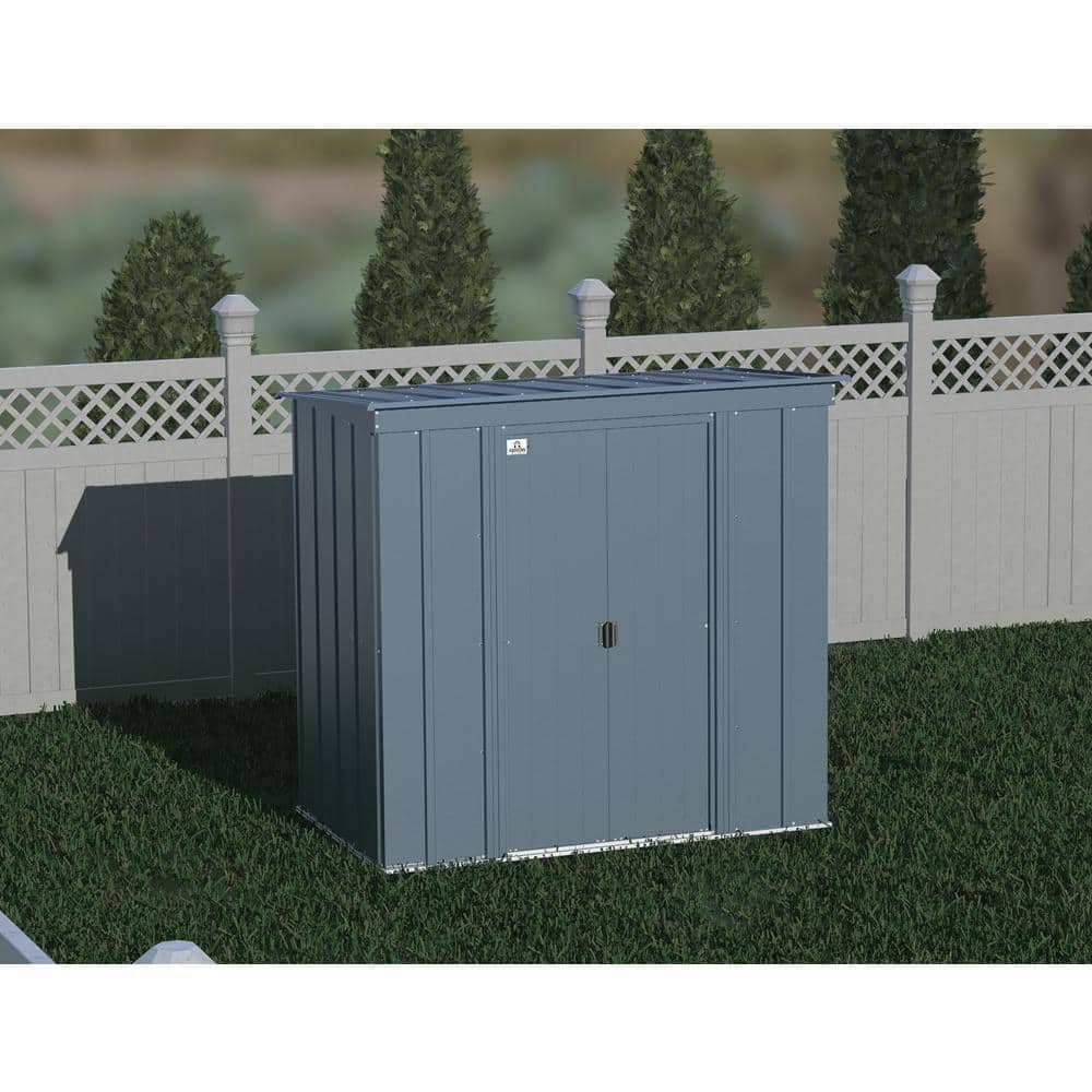 6 ft. x 4 ft. Blue Grey Galvanized Steel Storage Shed