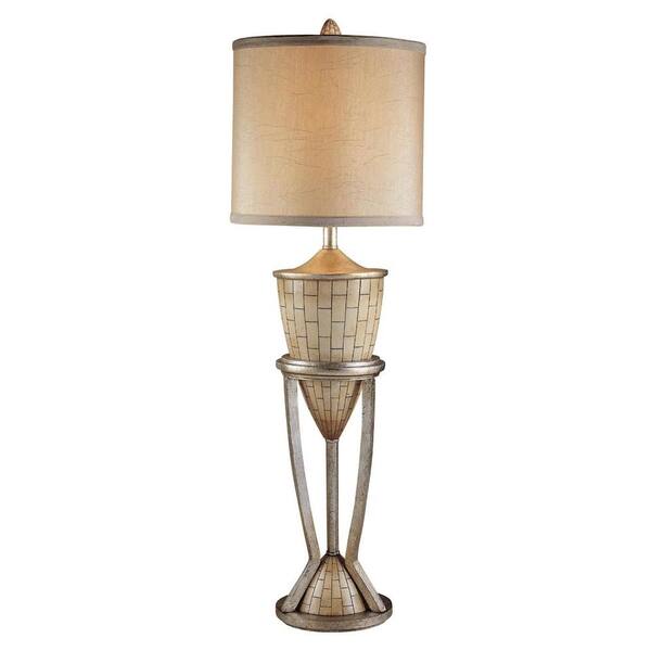 Hampton Bay Cream and Silver with Marble Glass Buffet Lamp-DISCONTINUED