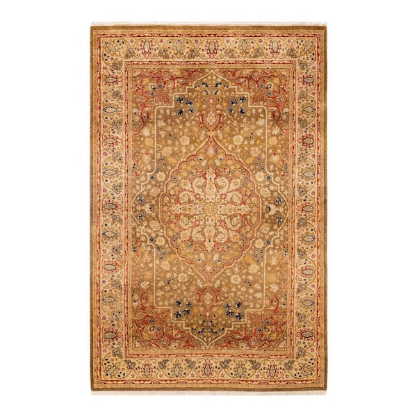 Solo Rugs Mogul One-of-a-Kind Traditional Yellow 4 ft. 1 in. x 6 ft. 3 in. Oriental Area Rug