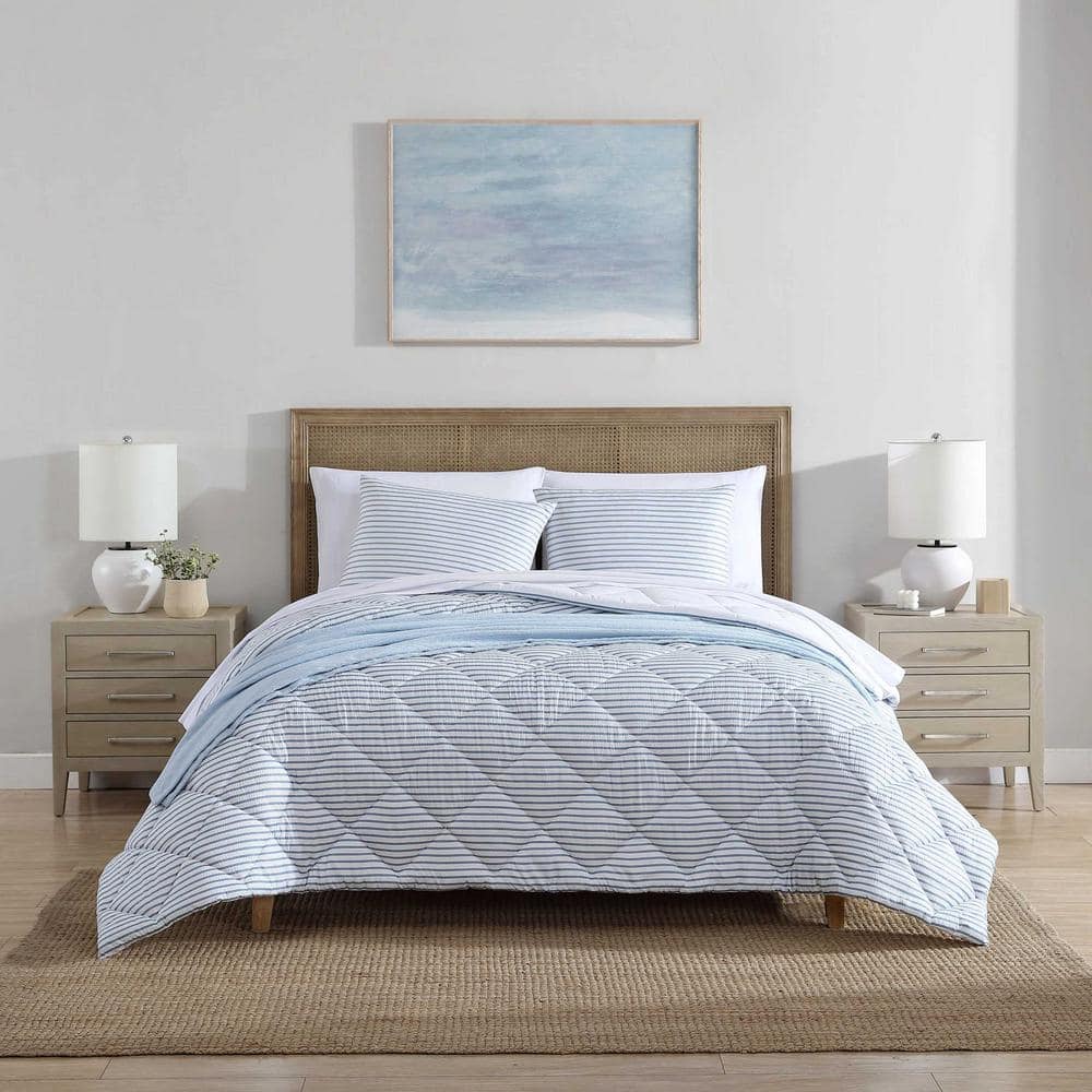 King Navy Dusk Reversible Microfiber Comforter Set