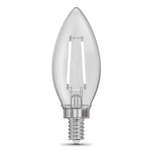 100-Watt Equivalent B10 E12 Candelabra Dimmable White Filament Clear Chandelier LED Light Bulb Soft White 2700K (3-Pack)