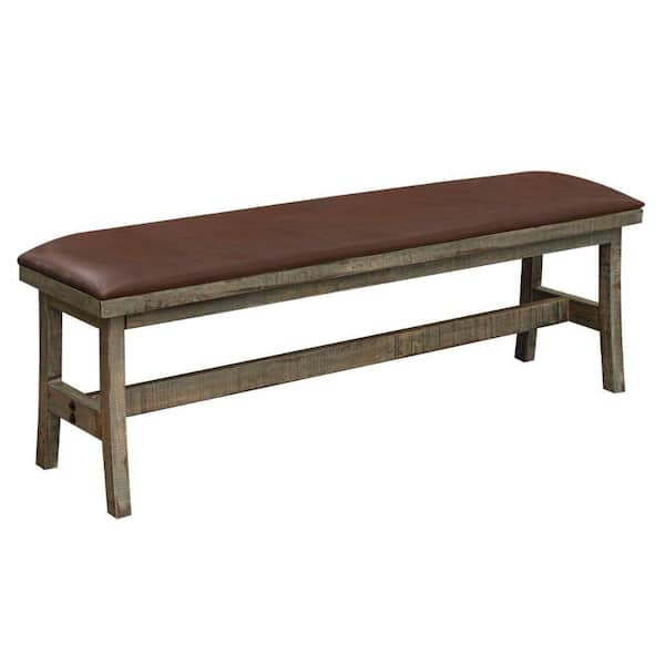 Benjara Brown and Multi-color 54.5 in. Backless Bedroom Bench