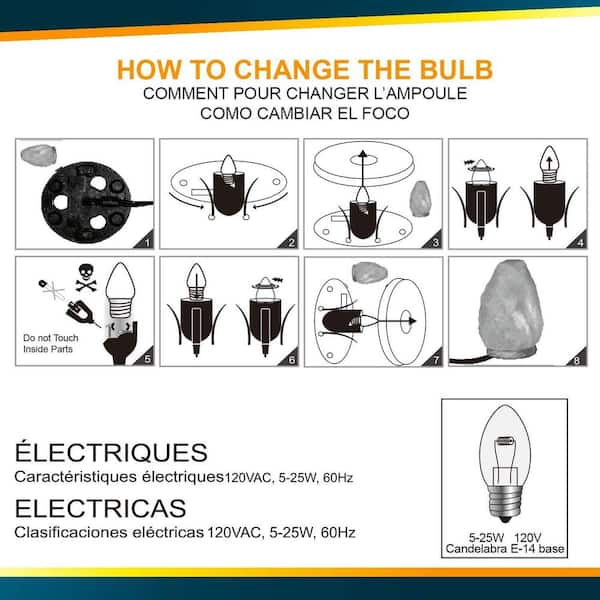 Himalayan Glow 10 in. 5 lbs. to 7 lbs. Salt Lamp White Tall Natural Salt  Night Light, Hand Crafted Salt Lamp Bulb Dimmer Switch HD-1041-2PK - The  Home Depot