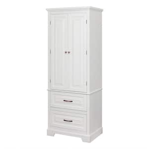 St James 16 in. W x 62.25 in. H x 24 in. D Freestanding Cabinet with 2 Doors and 2 Drawers with White