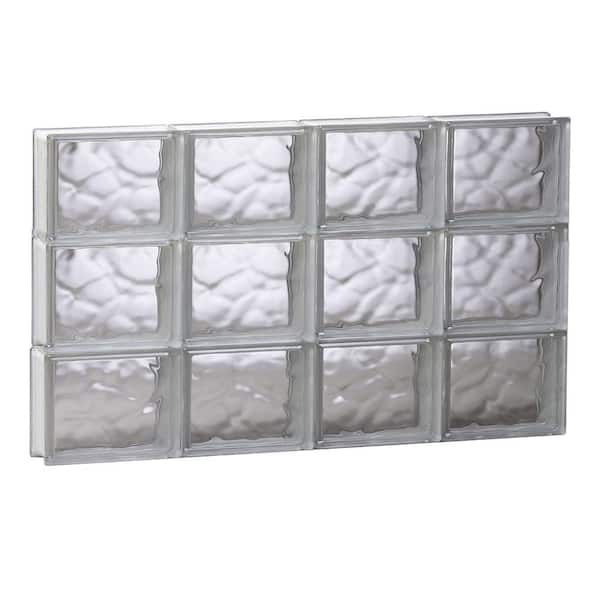 Clearly Secure 31 in. x 17.25 in. x 3.125 in. Frameless Wave Pattern Non-Vented Glass Block Window