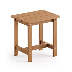 Teak Rectangle Plastic 16.9 Outdoor Side Table with Extension