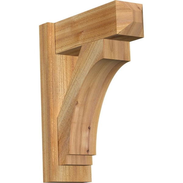 Ekena Millwork 6 in. x 20 in. x 16 in. Western Red Cedar Imperial Craftsman Rough Sawn Outlooker