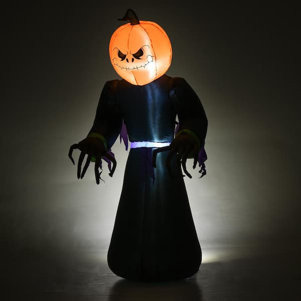 Outsunny 7 ft. LED Pumpkin Reaper Halloween Inflatable 844184 The