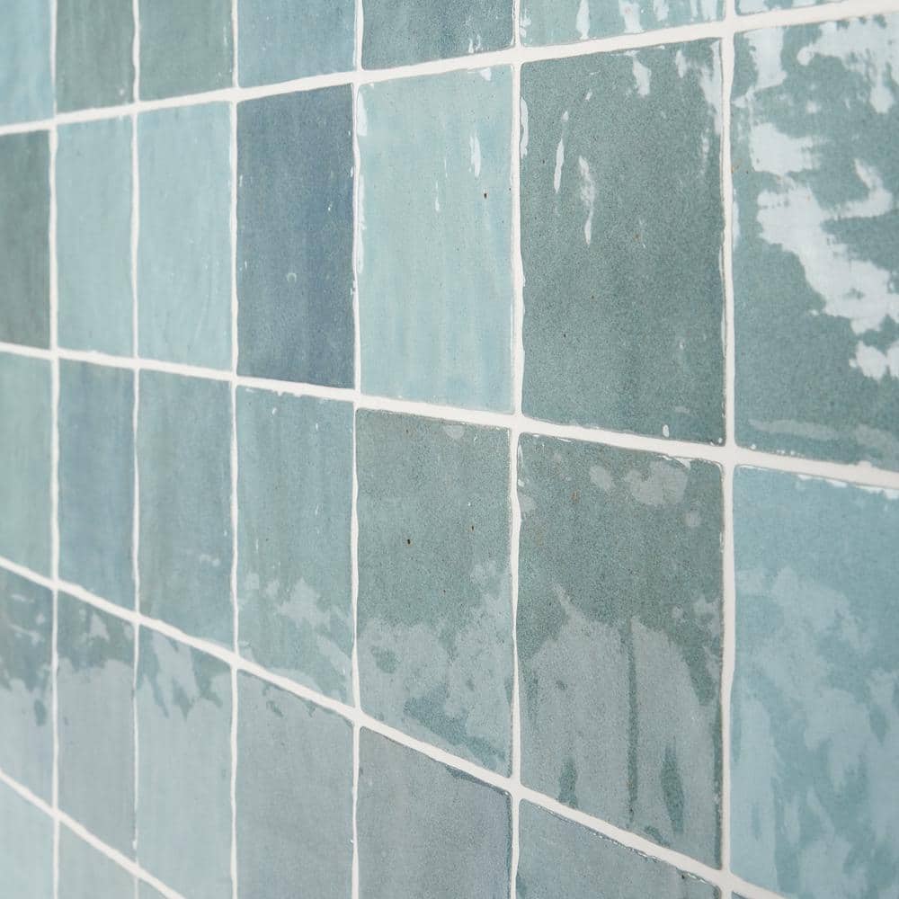 Kingston Turquoise 4x4 Glossy Ceramic Wall Tile
