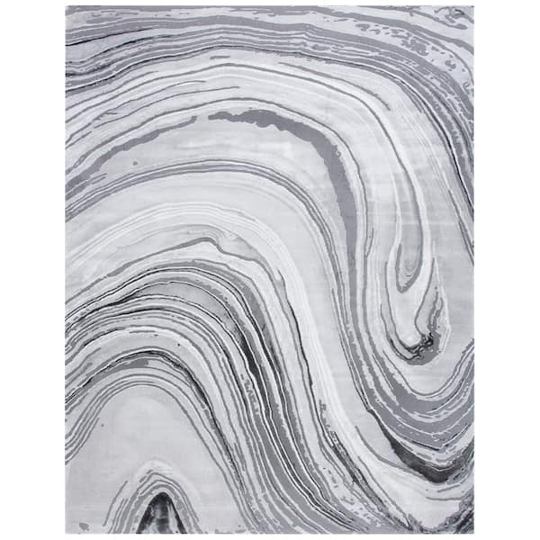 SAFAVIEH Craft Gray 9 ft. x 12 ft. Marbled Abstract Area Rug