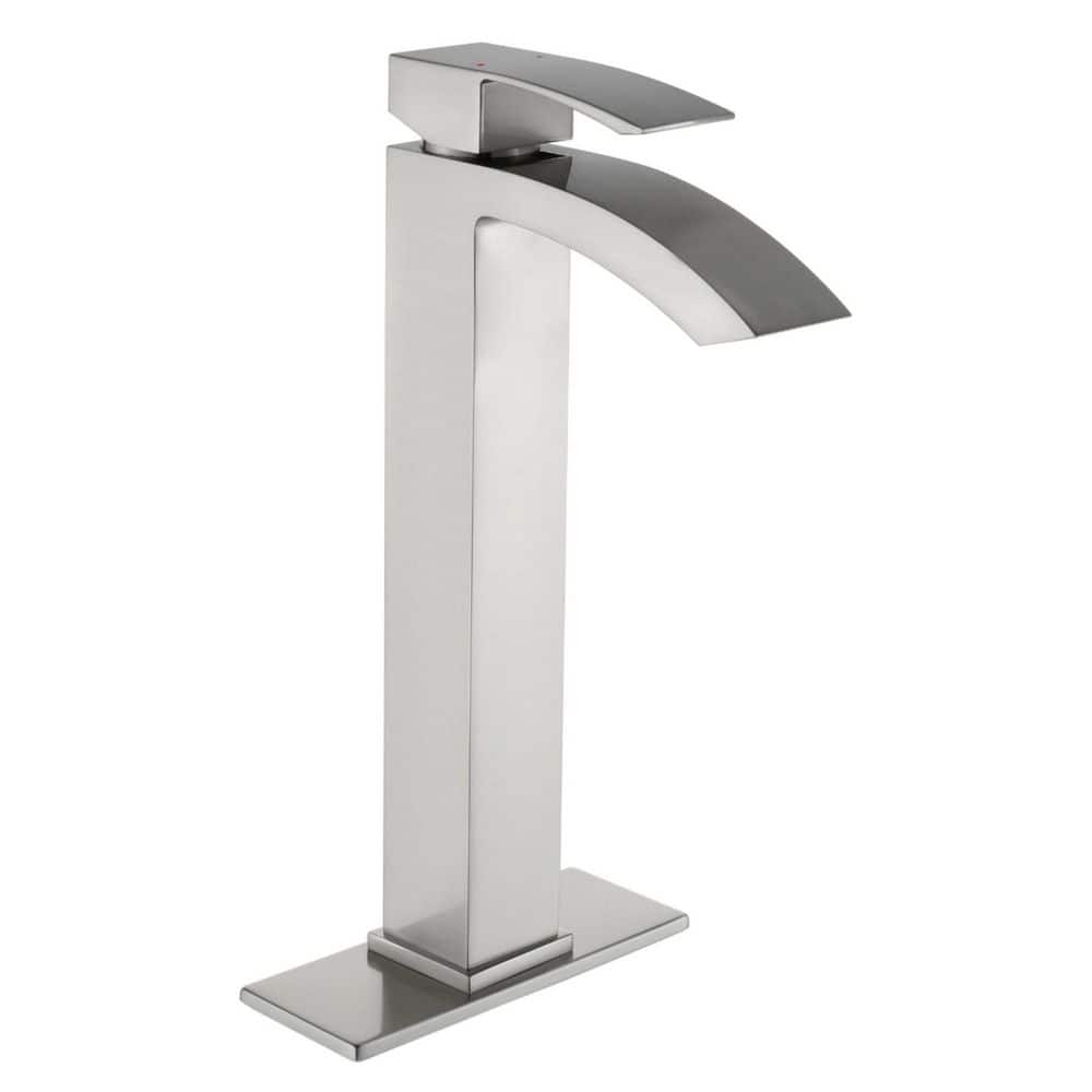 Single Handle Single Hole Bathroom Faucet with Deckplate in Brushed Nickel price history on PriceWatchPro