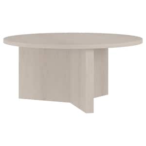 Anders 36 in. Alder White Round MDF Top Coffee Table