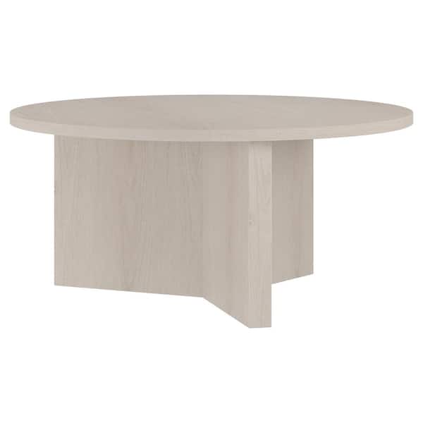 Meyer&Cross Anders 36 in. Alder White Round MDF Top Coffee Table