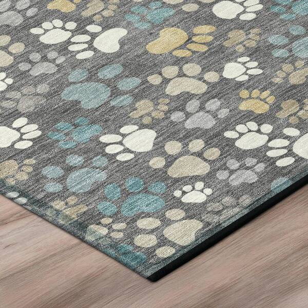 Chantille Machine Washable Indoor/Outdoor Abstract ACN3061 Gray 8 ft. x 10 ft. Area Rug