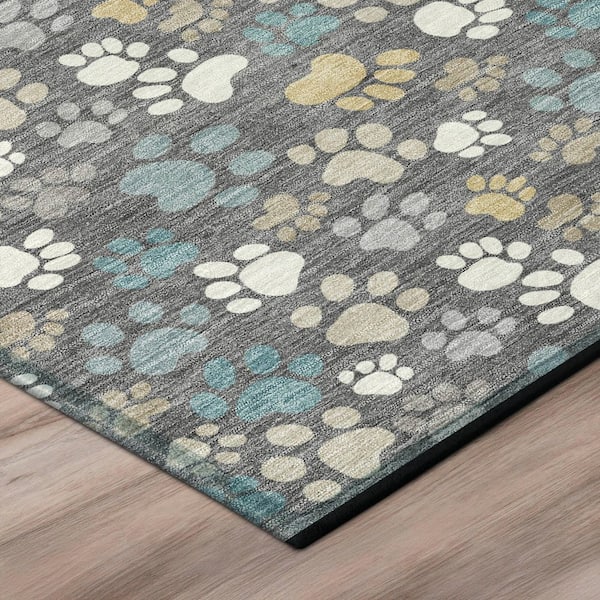 Chantille Machine Washable Indoor/Outdoor Abstract ACN3061 Gray 9 ft. x 12 ft. Area Rug