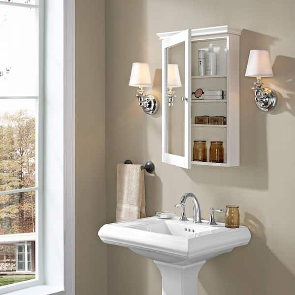 Lydia 19.25 in. W x 28 in. H x 5.25 in. D Surface Mount Medicine Cabinet in White