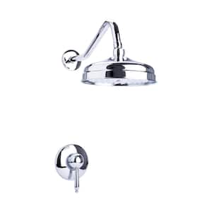 Traditional Single Handle 1-Spray Round Shower Faucet in Chrome Valve Included