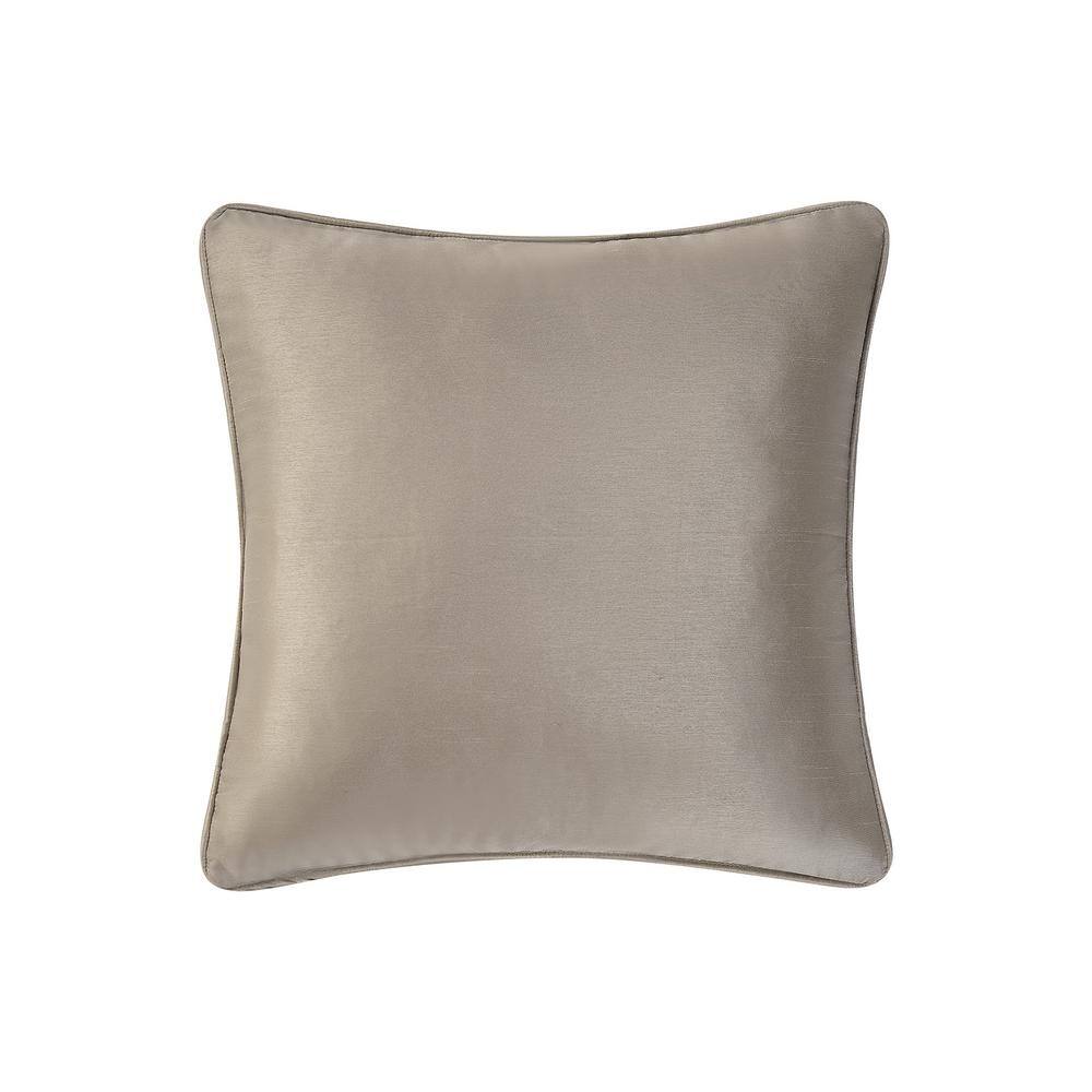 Taupe Jacquard and Taped Decorative Pillow Set