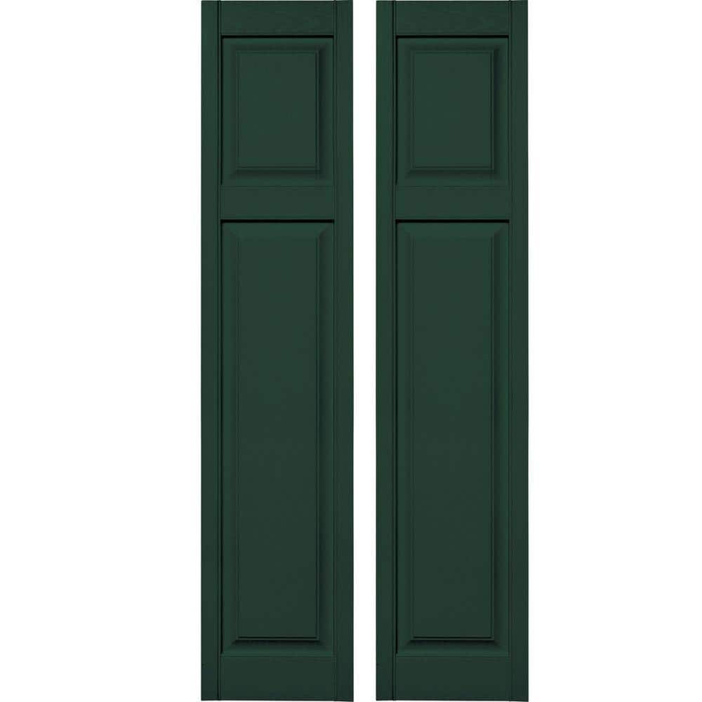 Builders Edge 14.75 in. x 67 in. Raised Panel Vinyl Exterior Shutters