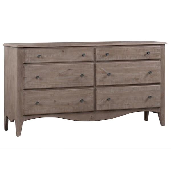 Benjara 72 in. Brown 6-Drawer Wooden Dresser Without Mirror