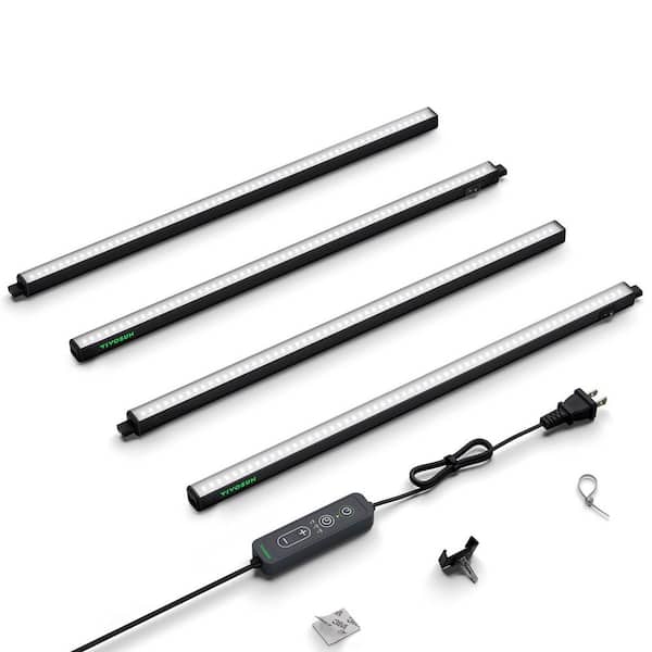 2 ft. 60W Full Spectrum T5 LED Grow Light Strip with Timer, Dimming Controller, Warm White (4-Pack)