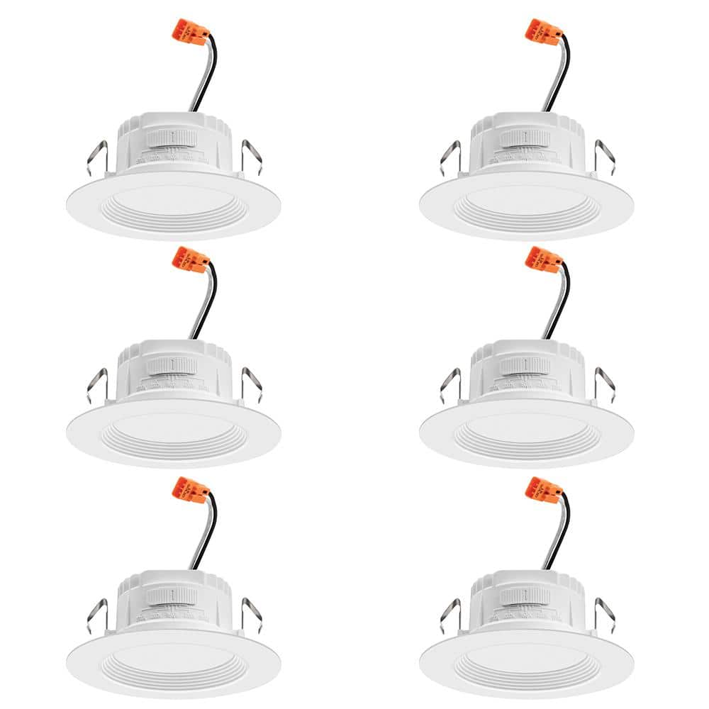 Matte White 4-Inch LED Retrofit Downlight 6-Pack