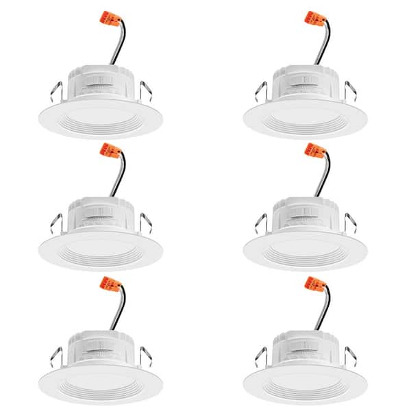 Juno Contractor Select RB4S 4 in. Selectable CCT Integrated LED White Smooth Recessed Light Trim 6-Pack