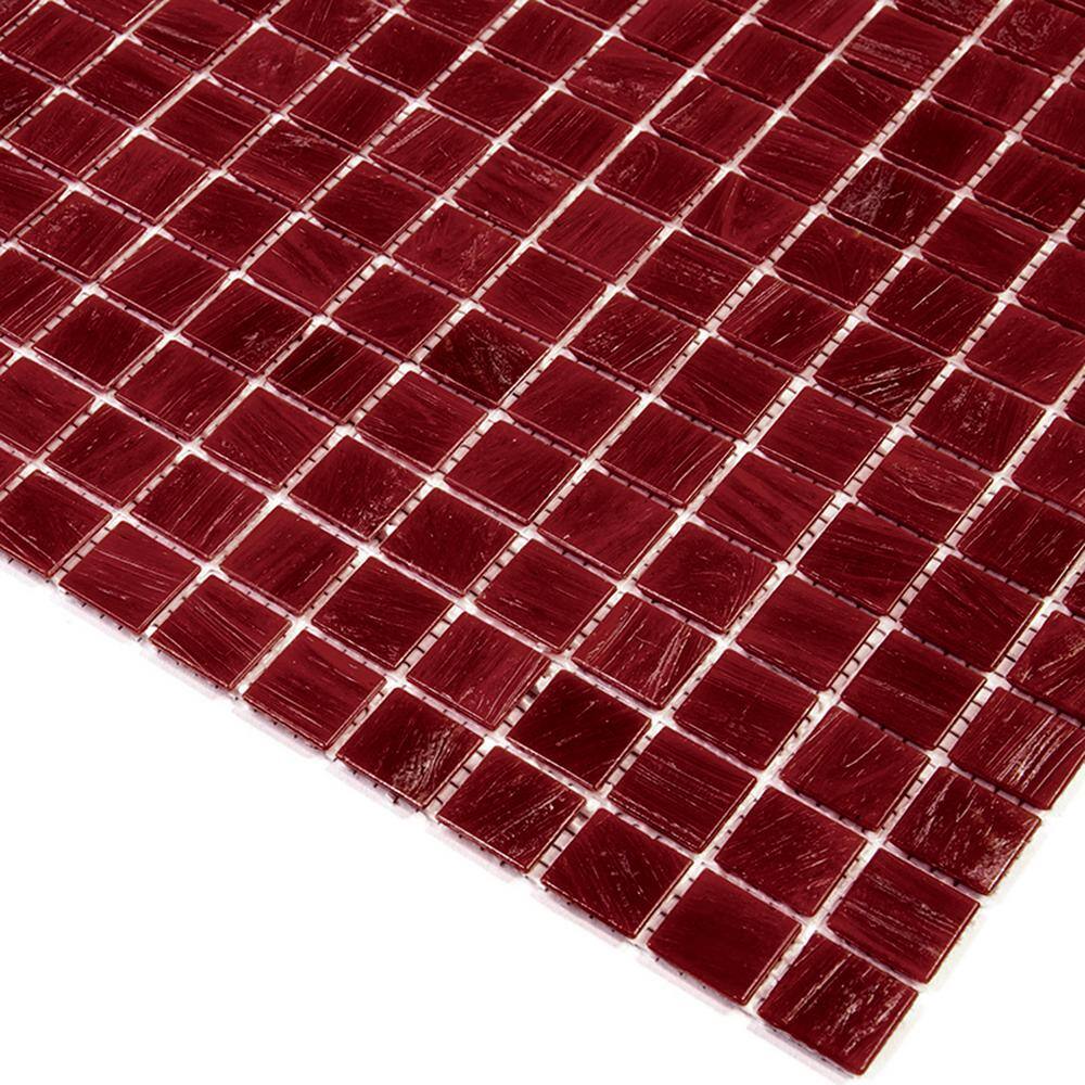 Scarlet Red 12" x 12" Glossy Glass Mosaic Tile