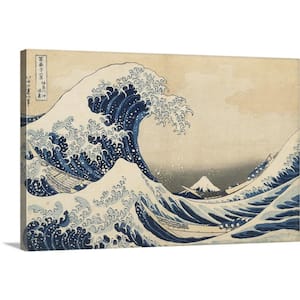 36 in. x 24 in. "The Great Wave of Kanagawa" by Katsushika Hokusai Canvas Wall Art