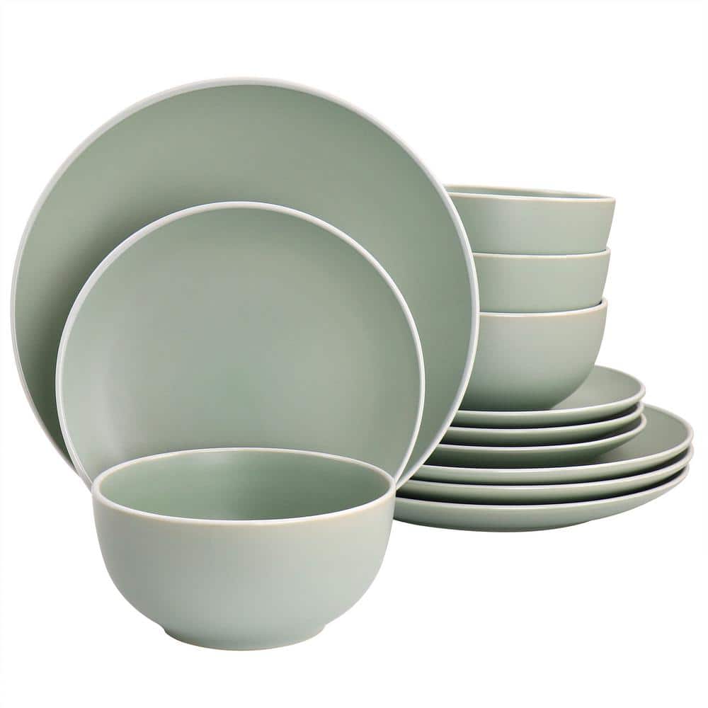 Ceramic Five Piece Kitchen Green Yellow Dish Washing Accessories