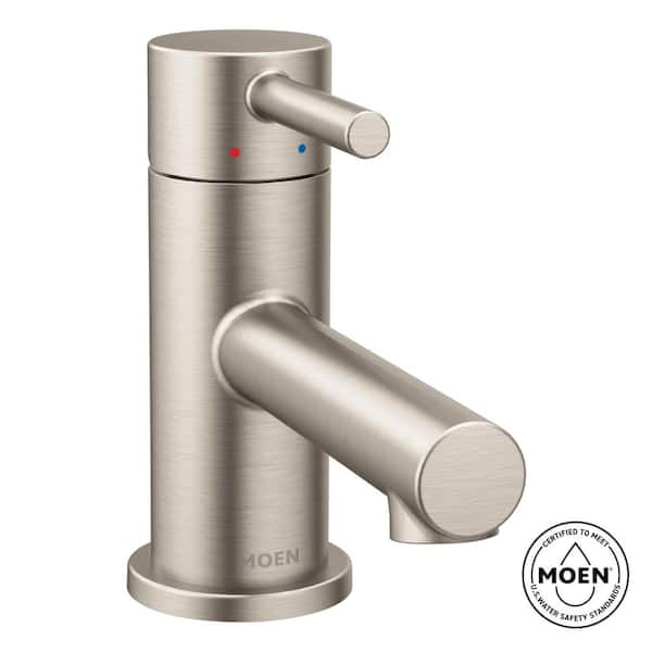 MOEN Align Single Hole Single-Handle Low-Arc Bathroom Faucet in Brushed Nickel