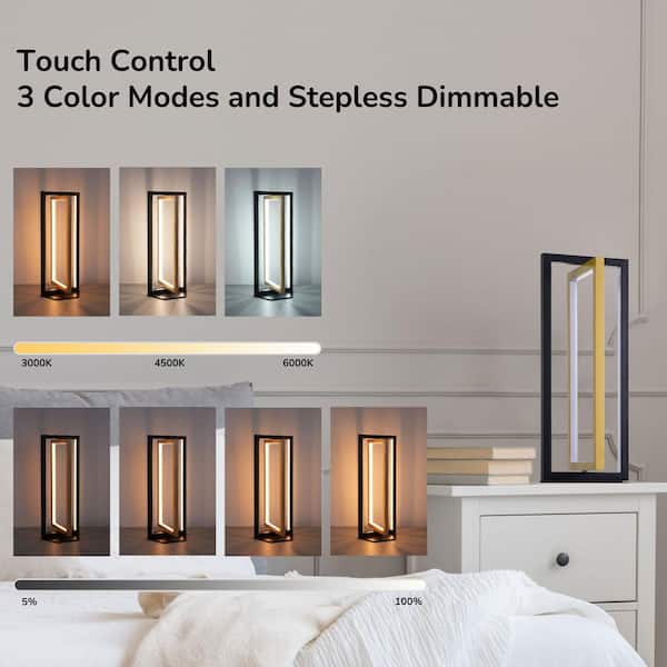 Lavish Home 65 In. Tall Black Standard Modern Floor Lamp Light With Linen Shade And LED Bulb 72 LMP FL 1   The Home Depot - View #4