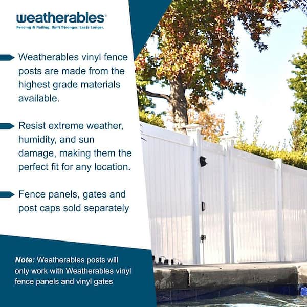Weatherables 5 in. x 5 in. x 9 ft. Vinyl Fence Corner Post LWPT