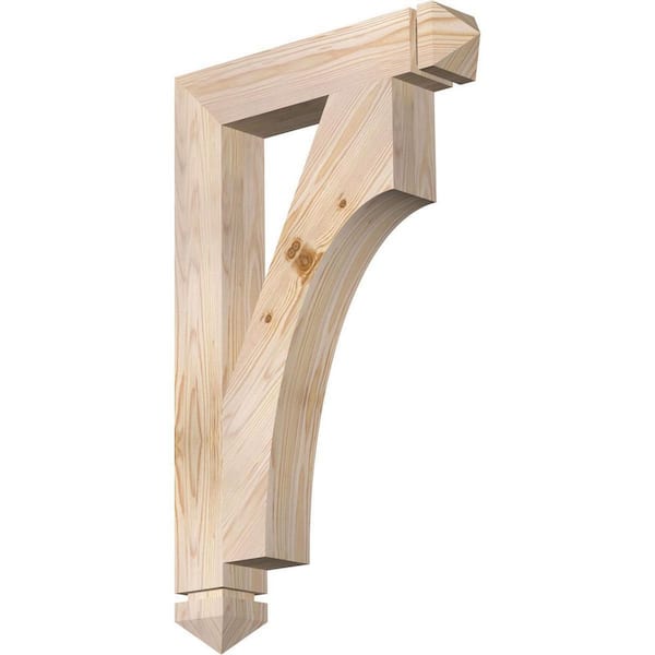 Ekena Millwork 3.5 in. x 32 in. x 20 in. Douglas Fir Westlake Arts and Crafts Smooth Bracket