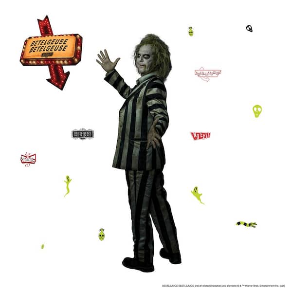 17.25 in. W x 36.5 in. L Grey Beetlejuice Wall Decal 18-Piece