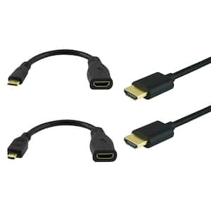 GE Universal HDMI Kit with a 6 ft. 4K HDMI 2.0 Cable, a HDMI to Mini-HDMI  Adapter, and HDMI to Micro-HDMI Adapter 33584 - The Home Depot