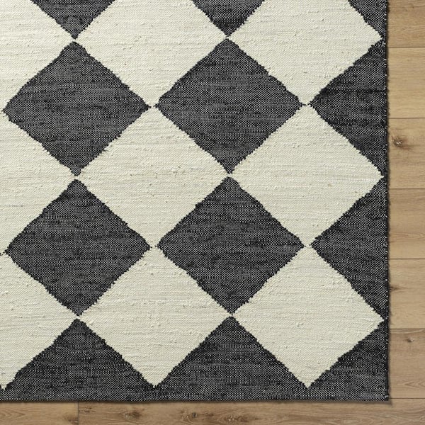 Vivir Antho  Black Modern 2 ft. x 3 ft. Indoor Area Rug