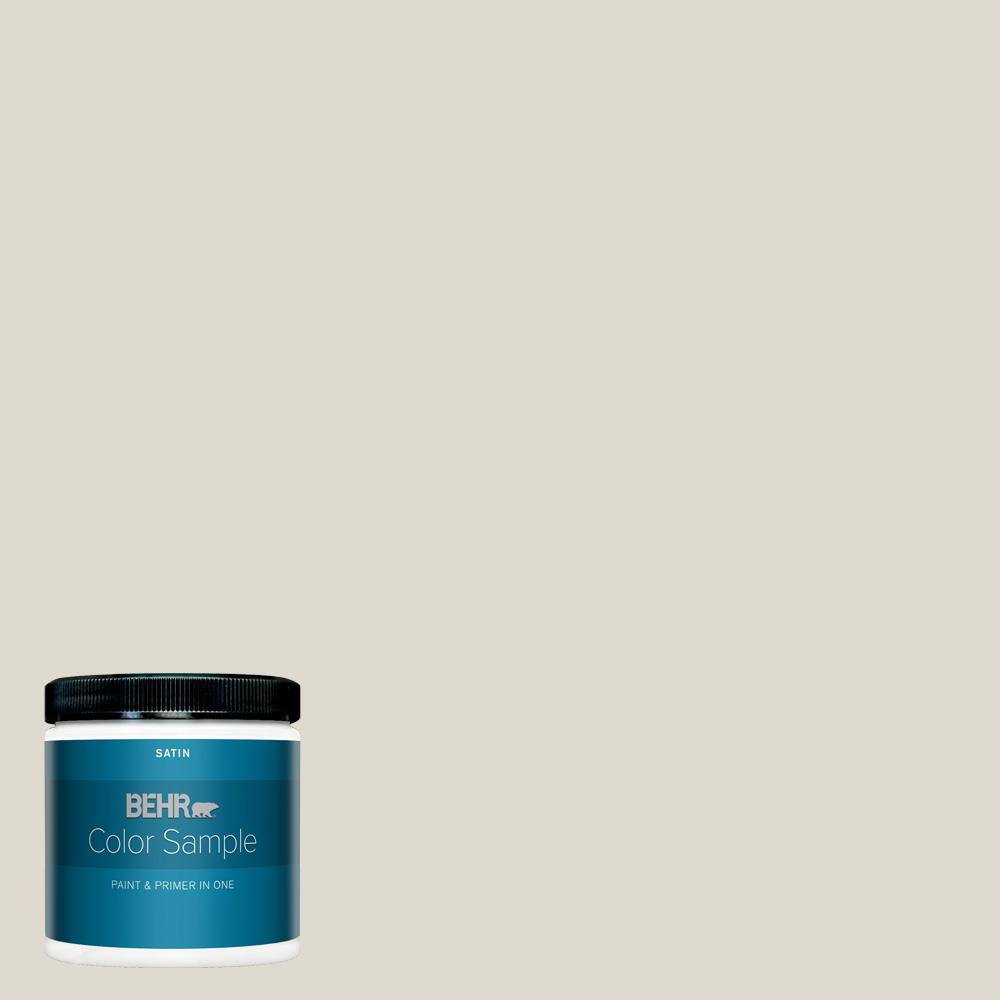 BEHR PREMIUM PLUS 8 oz. MQ318 Ginger Sugar Satin Enamel Interior Paint and Primer in One