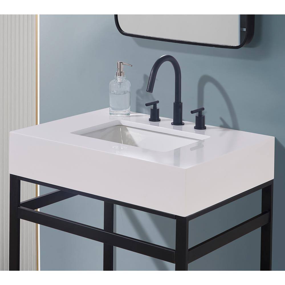 30" Snow White Ceramic Bathroom Vanity Top with Sink