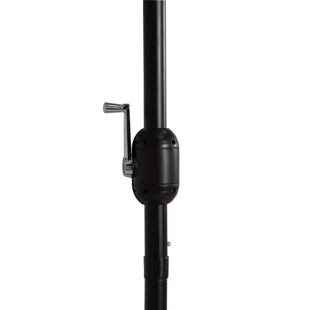 Gray 15' x 9' Double-Sided Outdoor Patio Umbrella with Hand-Crank Lift
