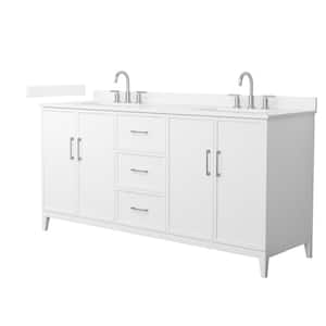 Elan 72 in. W x 22 in. D x 35 in. H Double Bath Vanity in White with White Quartz Top