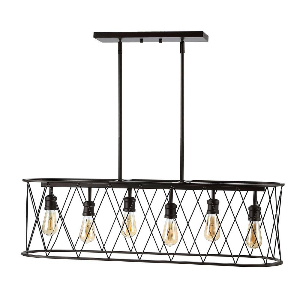 Marion 37.75" Oil-Rubbed Bronze Farmhouse LED Pendant