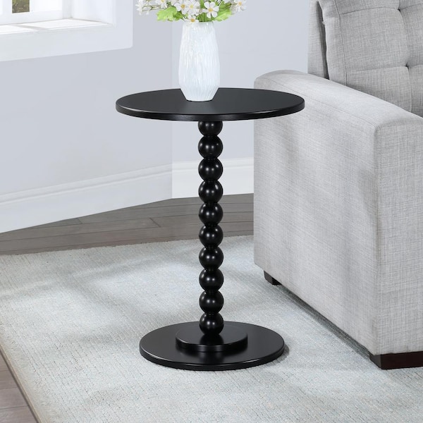 Convenience Concepts Classic Accents Venetian Islands 17.75 in. W Black Round MDF Spindle Side Table