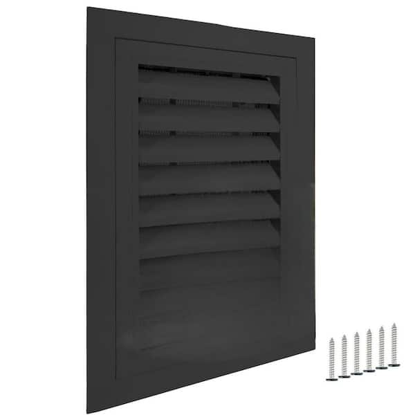 KIWDZFU 12 in. x 18 in. Gable Vent Black Aluminum Alloy Wall Vent Removable Strainer 180° Opening for Attic Garage Shed (2-Pack)