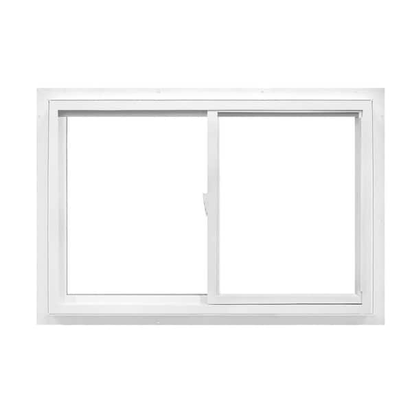 American Craftsman 36 in. x 23 in. 50 Series Low-E Argon Glass Sliding White Vinyl Fin Window, Screen Incl